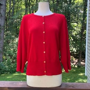 Red St John Sport Knit Cardigan